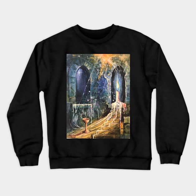 Temple of the Holy Grail Crewneck Sweatshirt by artdesrapides